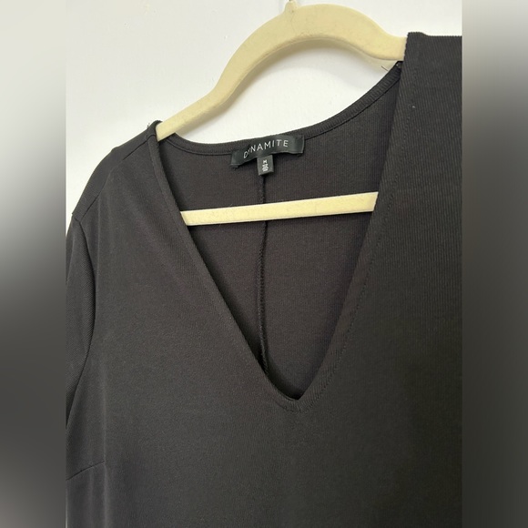 Dynamite Black Ribbed Dress - Size Medium - Picture 2 of 6